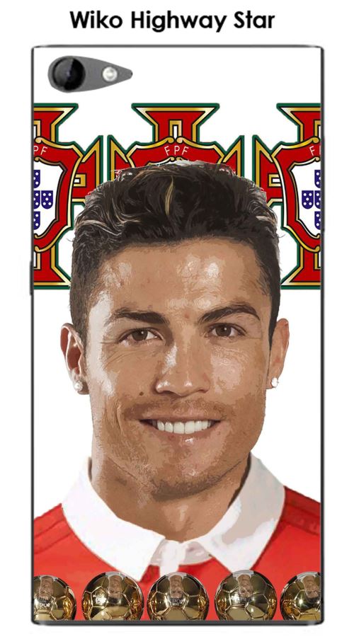 Coque TPU gel souple Wiko Highway Star 4G design Ronaldo fond Portugal