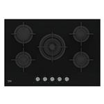 Beko HILW75222S - Table de cuisson au gaz - 5 plaques de cuisson - Niche - largeur : 56 cm - profondeur : 48 cm - noir