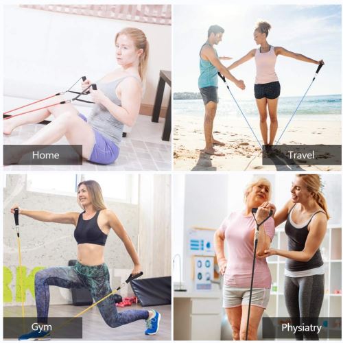 POWERFUL-X Bandes De Résistance Avec Ancrage De Porte Et Poignées, Bandes De Résistance, Bandes De Fitness Pour La Musculation, L'entraînement Pour Femmes Et Hommes, Yoga, Physiothérapie