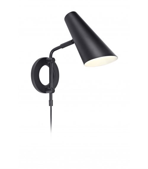 Applique murale en métal noir avec cordon d'alimentation hauteur 26cm CAL noir