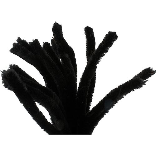 Creotime fil chenille 15 pièces 30 cm 30 cm 15 mm noir
