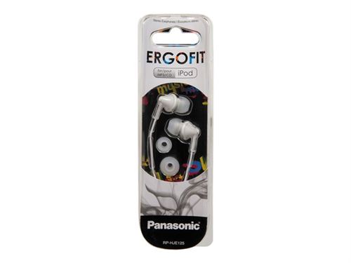 Panasonic RP-HJE125 - Ergofit - In-ear hoofdtelefoons - inwendig - met bekabeling - 3,5 mm-stekker - wit