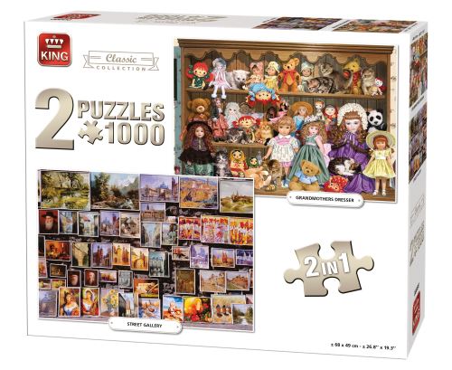 King puzzle Grandmothers and Street Gallery 2 x 1000 pièces