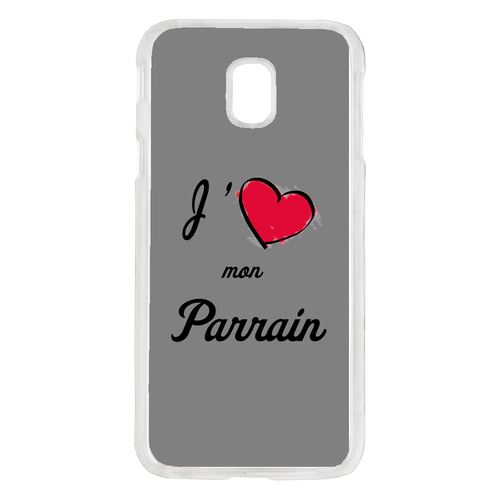 Coque J'aime Mon Parrain Gris Compatible Galaxy J5 2017 Transparent