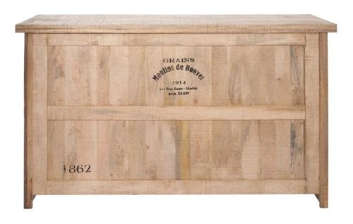Bar en bois clair 3 tiroirs 2 tablettes - casimir 53212