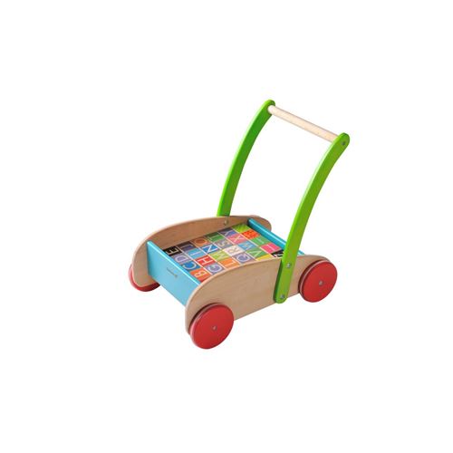 Everearth Chariot à blocs de bois multicolore 43 cm