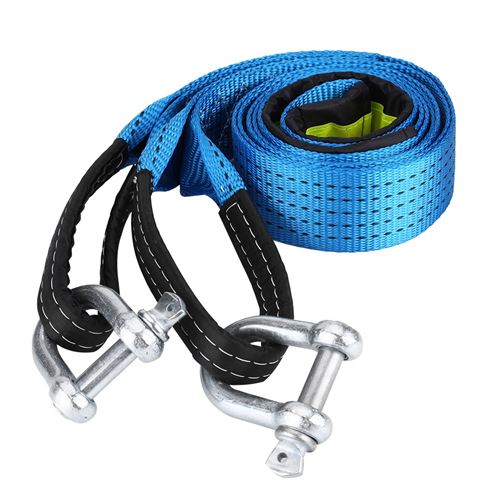 Corde de traction Corde Remorquage de Voiture avec Crochets à Bandes Réfléchissantes 8 Tonnes 3 Mètres