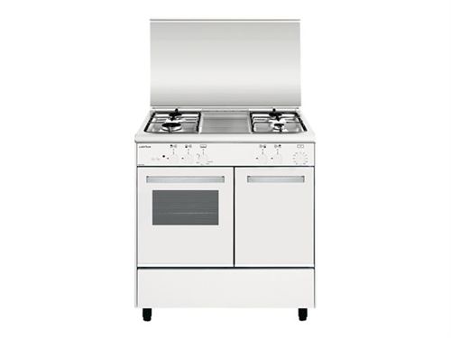 Airlux Alpha AA8PGWH2 - Cuisinière - pose libre - largeur : 80 cm - profondeur : 54.5 cm - hauteur : 90 cm - Blanc/inox