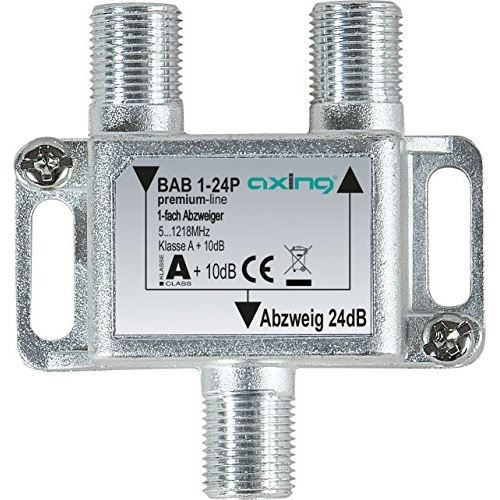 Axing bab 1?24p dérivateur 1 directions 24 db la télévision par câble catv multimédia dvb t2 classe a + 10 db, 5?1218 mhz métal