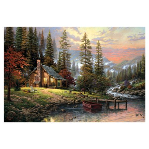 SCHMIDT SPIELE Thomas Kinkade Puzzle Adulte Maison En Pleine Montagne- 500 Pieces
