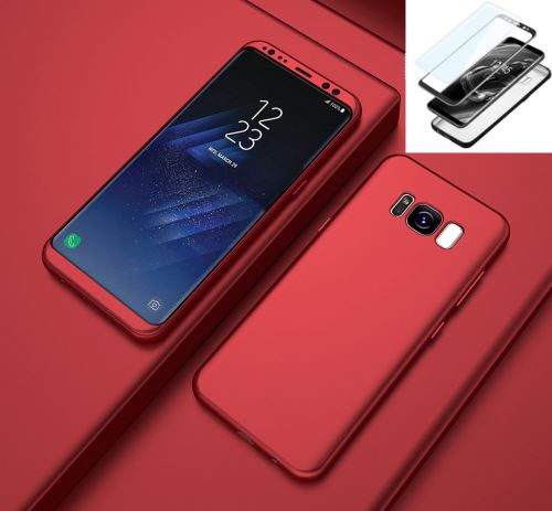Samsung Galaxy S8 Plus Coque - Antichoc Coque Samsung Galaxy S8 Plus Full Protection Intégrale 360° Housse Etui Rouge