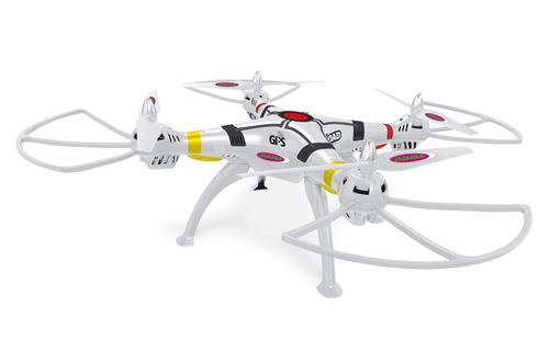 Jamara quadrocoptère PayloadGPS HD Flyback 2.4 GHz 61 cm blanc