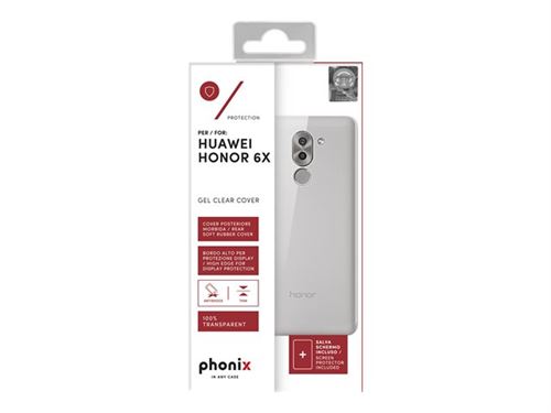 Phonix GEL PROTECTION PLUS - Coque de protection pour téléphone portable - polyuréthanne thermoplastique (TPU) - transparent - pour Honor 6X
