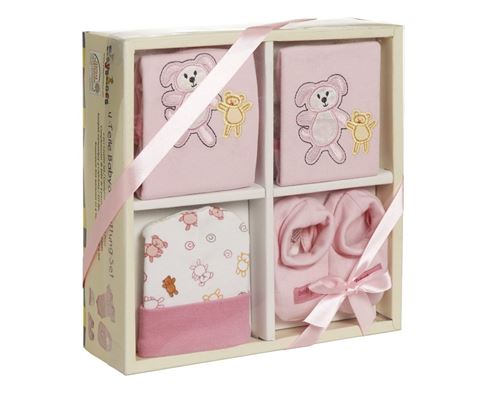 Playshoes coffret cadeau bébé rose 4 pièces