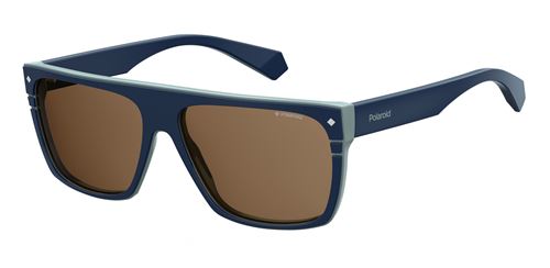 Polaroid lunettes de soleil 6086ZX9/SP hommes bleu avec verres bronze