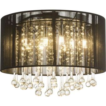 Plafonnier Led Chrome 29x40x40 Cm Noir Globo Lighting 15095d