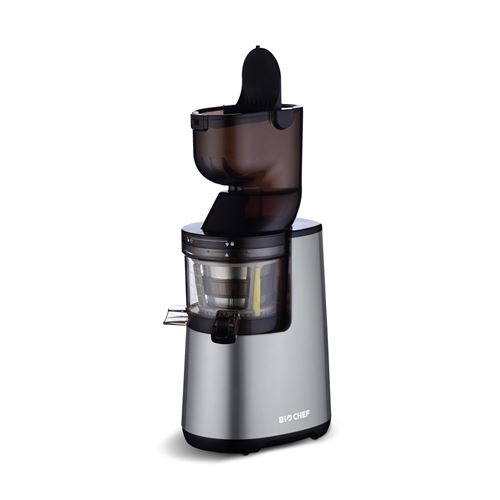 BioChef Extracteur de jus vertical Atlas – Moteur puissant 250W – Rotation lente 40tr/min - Argent