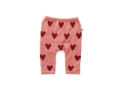 Oeuf Baby Clothes - Pantalon Alapaga rose cœurs rouges 12M