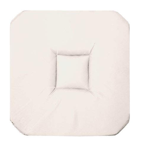 Coussin galette de chaise 4 rabats 36 x 36 cm blanc panama