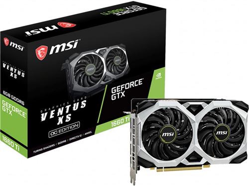MSI GeForce GTX 1660 Ti VENTUS XS 6G OC - Carte graphique - GF GTX 1660 Ti - 6 Go GDDR6 - PCIe 3.0 x16 - HDMI, 3 x DisplayPort