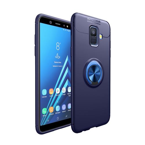 Coque en TPU anneau de doigt bleu pour votre Samsung Galaxy A6 (2018)