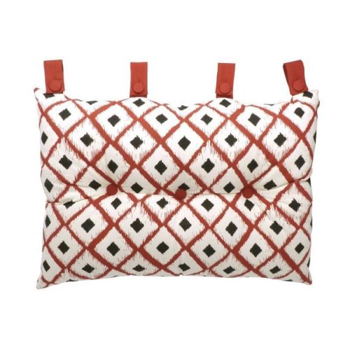 Coussin tete de lit 100% coton imprimé BOHO 50x70cm - Rouge