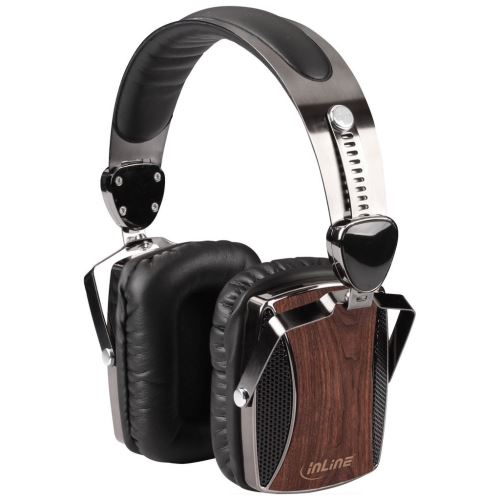InLine woodon-ear - Koptelefoon met micro - over oor - met bekabeling - walnoot