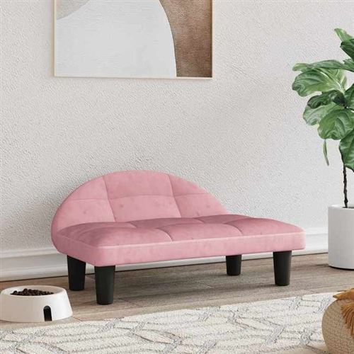 Lit pour chien rose 70x52x30 cm velours Vidaxl