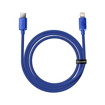 Câble Lightning vers USB-C 20W Crystal Shine Charge et Synchronisation 1,2m Baseus Bleu - 1