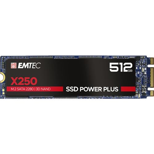 Non Communiqué Emtec Ssd Power Plus X250 - Ssd - 512 Go - Interne - M.2 2280 - Sata 6Gb/S