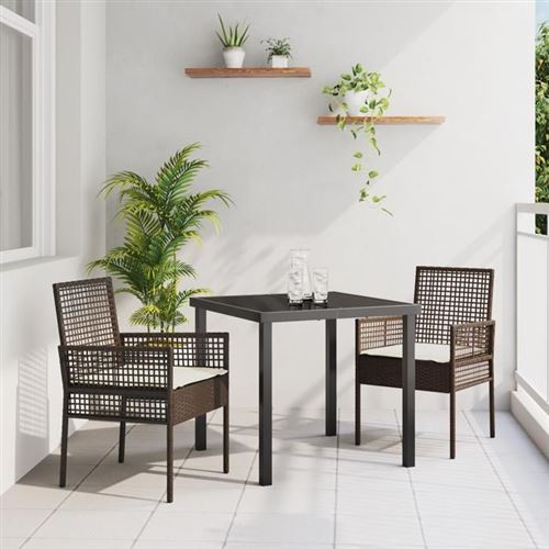 VIDAXL - Chaise de jardin - Lot de 2 - 85 cm - Marron - Image 3