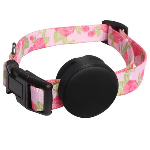 Collier Chat Breakaway avec Support Airtag FONGWAN Motif Géométrique Imprimé Ethnique Collier Chat Airtag - Rose