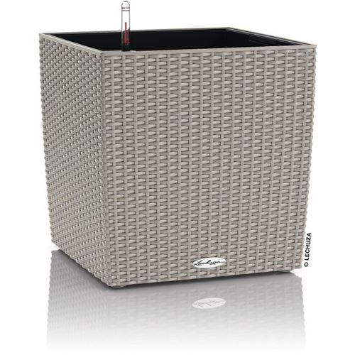 Non Communiqué Beige Pot De Fleur Lechuza Cube Cottage 50 - Kit Complet, Brun Sable