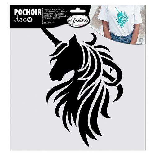 Pochoir pour textiles - Licorne - Aladine