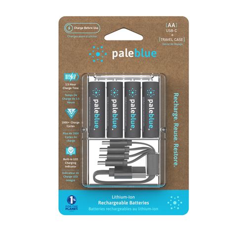 Piles Rechargeables USB-C PALEBLUE AA LR06 HR06
