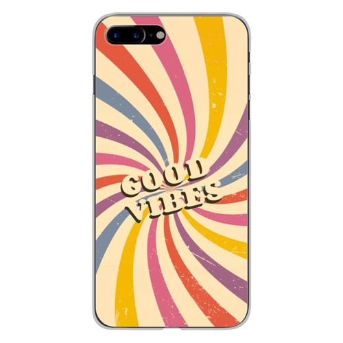 Coque en silicone imprimée compatible Apple iPhone 8 Plus Good vibes