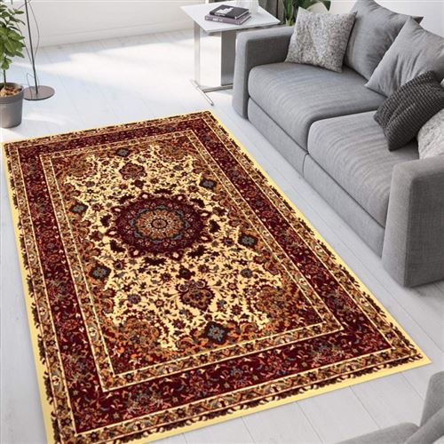 Tapis de salon persan avec motifs au design oriental Istanbul CRE002IST, Taille: 140 x 200