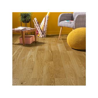 Sans marque Parquet contrecollé forte chêne blond vitrifié M BARLINEK, l.13 cm - 1