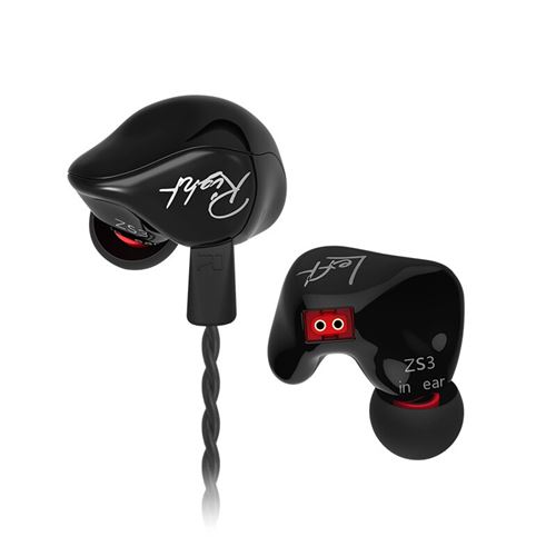 Ecouteurs intra-auriculaires filaire KZ ZS3 Noir