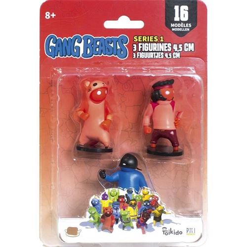 Lansay - Gang Beasts - 3 Figurines de 4,5 cm - Lot #4 - Jeux Vidéos