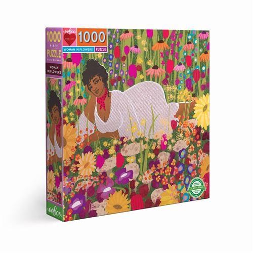 Non Communiqué Multicolore Puzzle 1000 Pièces Woman In Flowers Eeboo Carton - Image 1