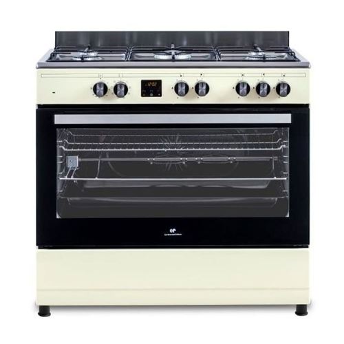 Cuisiniere piano four multifonctions catalyse - CONTINENTAL EDISON - CECP9060CD - 95 L - L90 x H85 cm - Creme / Inox - Image 4