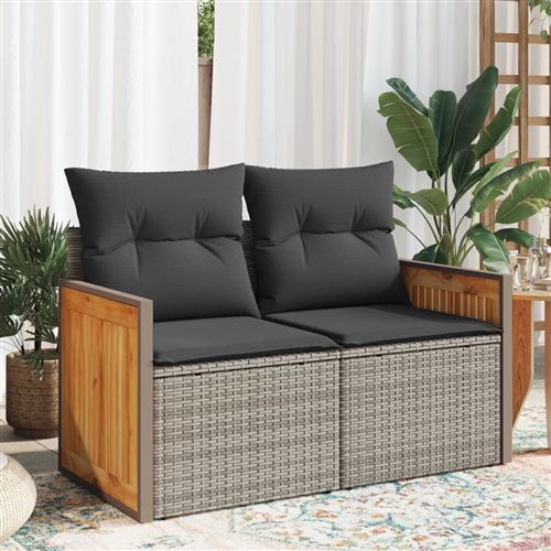 VidaXL - Gartensofa poly-rattan, One Size, Grau