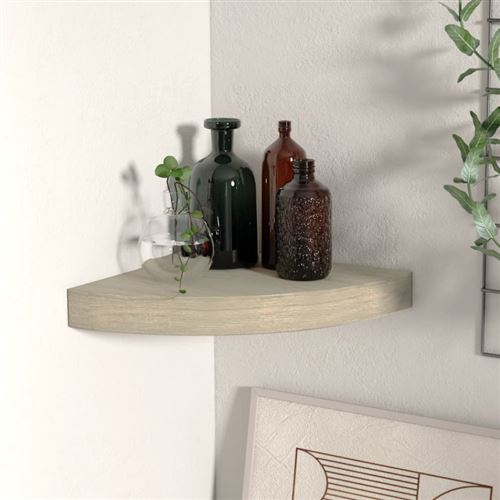 VIDAXL - Étagère d'angle flottante - Chêne - 25x25x3,8 cm - Image 2