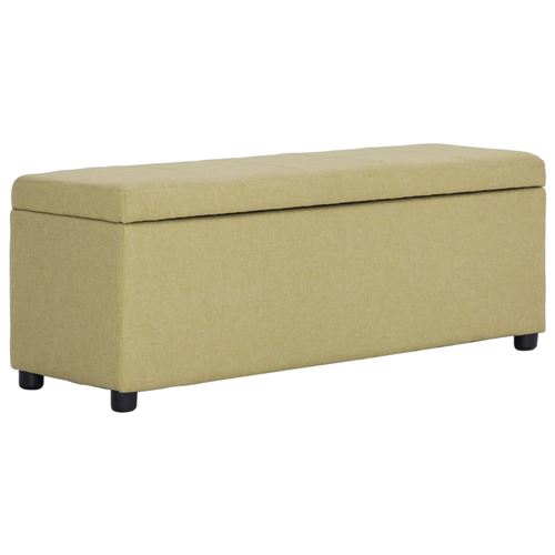 vidaXL Banc avec compartiment de rangement 116 cm Vert Polyester