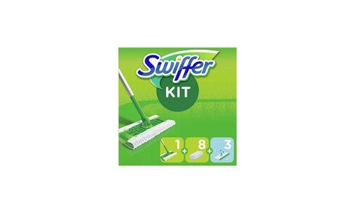 Kit Nettoyage Balai SWIFFER Sweeper + 8 Lingettes Sèches Attrape Poussières