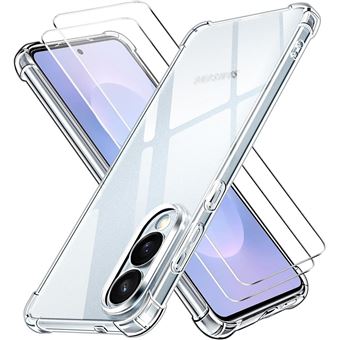 Coque + 2 Verres Trempés pour Samsung Galaxy S25 Edge, Protection 4 Coins Renforcés Silicone Transparent - BOOLING - 1