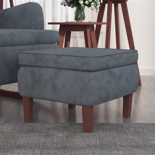 Vidaxl Gris Tabouret Foncé Velours - Image 3