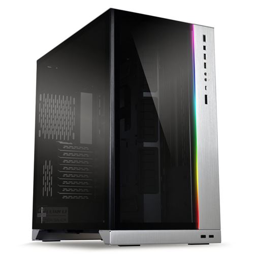 Lian Li PC-O11D XL ROG - ROG Certified Edition - tour - ATX étendu - panneau latéral fenêtré (verre trempé) - pas d'alimentation - argent - USB/Audio