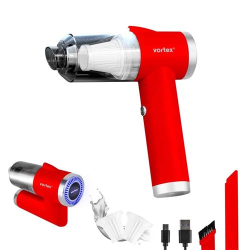 Aspirateur &agrave; Main Sans Fil Pliable Led Crc90 Rouge Vortex